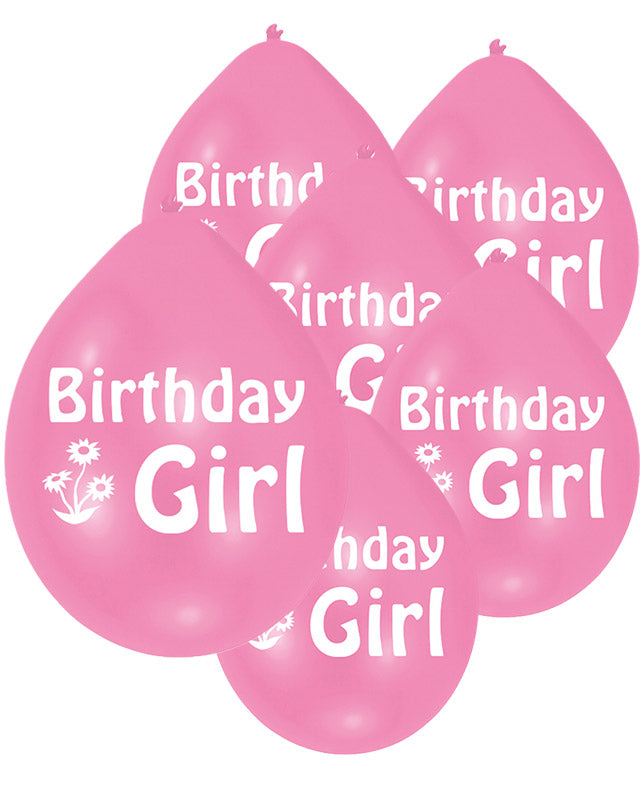 Pink Birthday Girl - 9" Latex Balloons (10pk)
