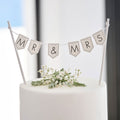 Black & White Mr & Mrs Bunting Cake Topper