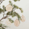 Wooden Tree Decorations Set - 9cm (4pk)