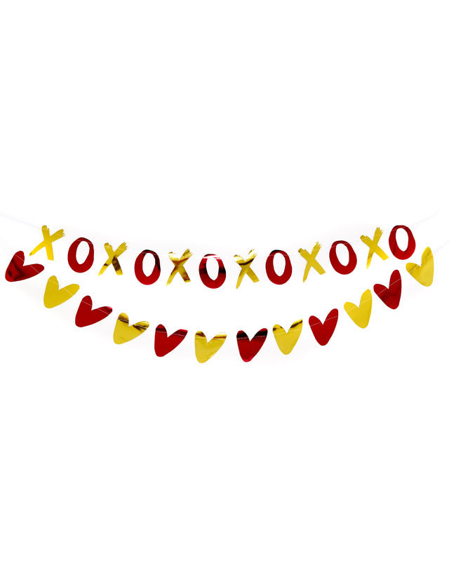 Metallic Hearts & XOXO Banner - 2m (2pk)