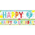 3rd Birthday Paper Banners - 1m (3pk)