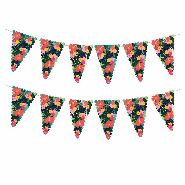Summer Hibiscus Plastic Bunting - 6m