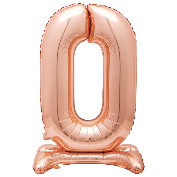 Rose Gold Standing Number Balloons - 30" Air Fill
