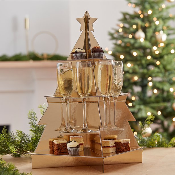 Gold 3D Tree Shaped Treat Stand