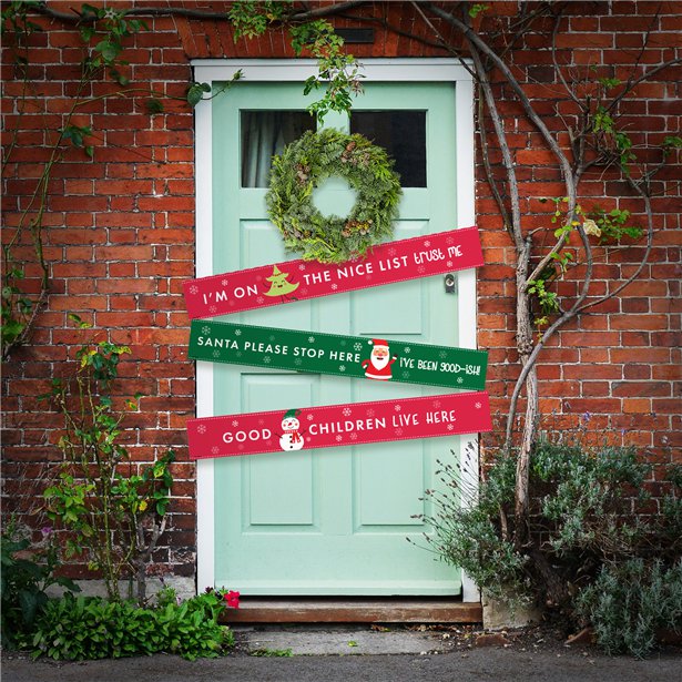 Santa Please Stop Here Paper Door Banners - 1m (3pk)