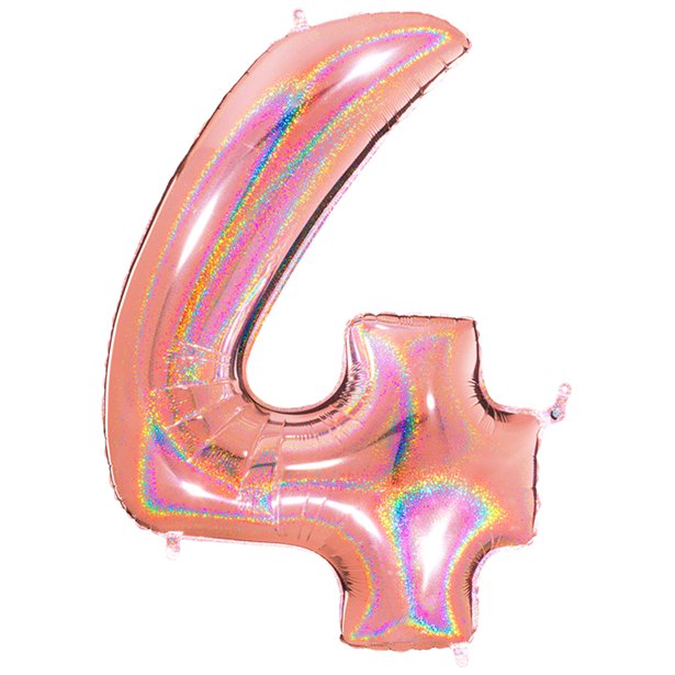 Glitter Rose Gold Foil Number Balloons - 40"