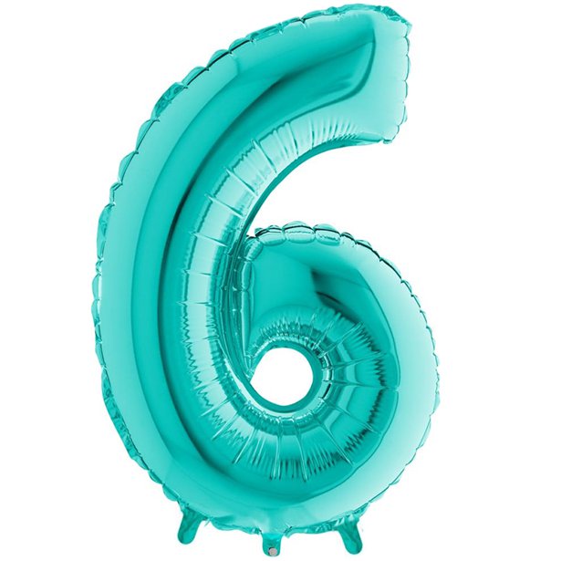Tiffany Blue Foil Number Balloons - 40"