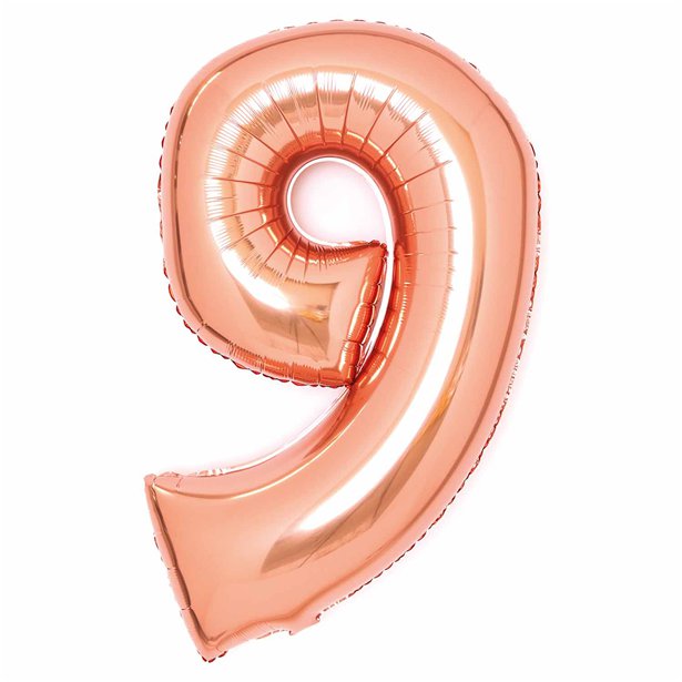 Rose Copper Foil Number Balloons - 34"