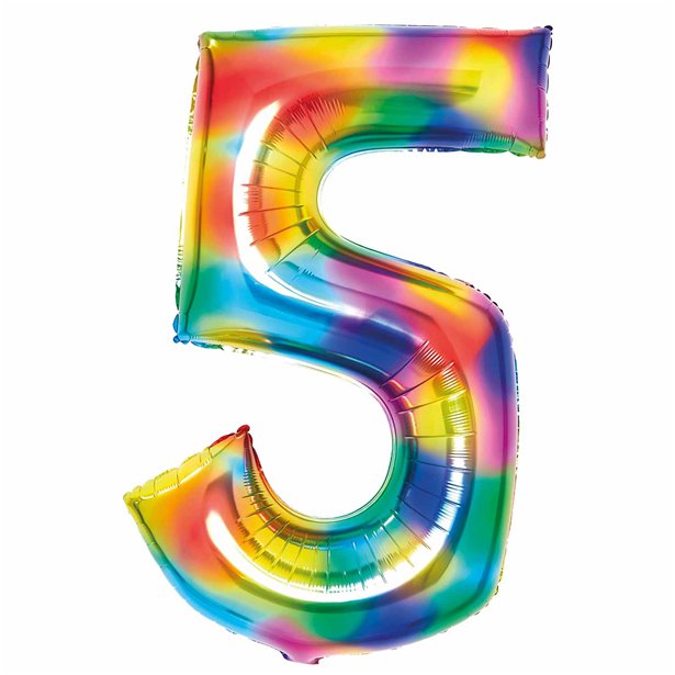 Rainbow Foil Number Balloon - 34"