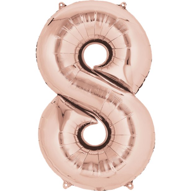 Rose Gold Foil Number Balloons - 34"