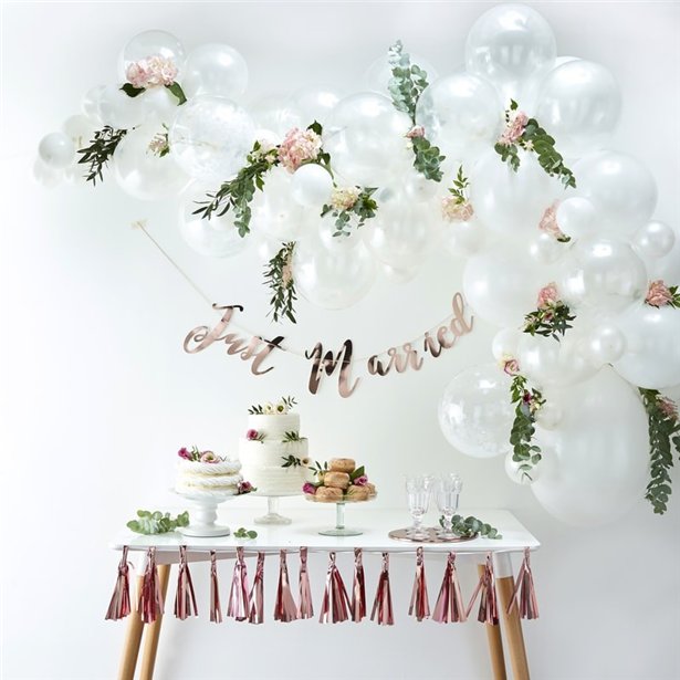White Balloon Arch - 70 Balloons