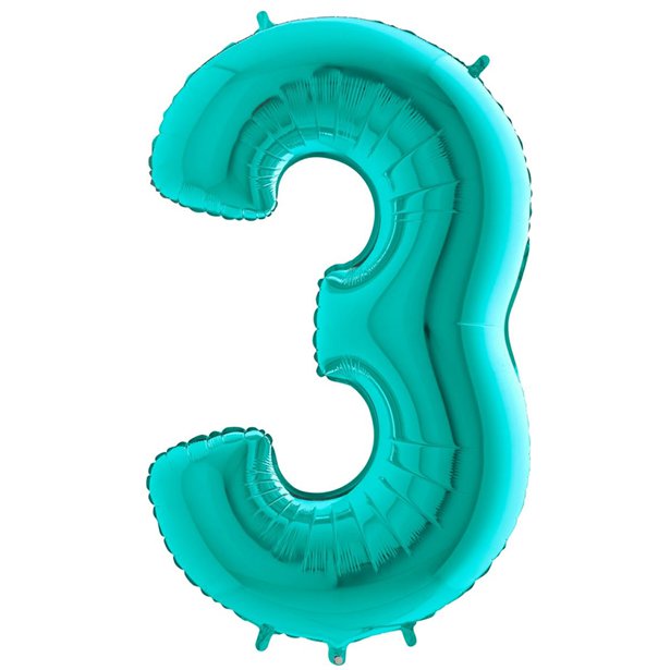 Tiffany Blue Foil Number Balloons - 40"