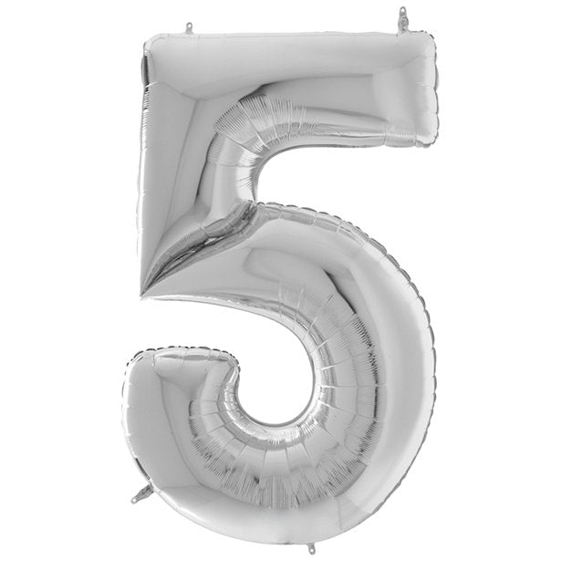 Silver Foil Number Balloons - 64"
