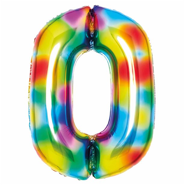 Rainbow Foil Number Balloon - 34"