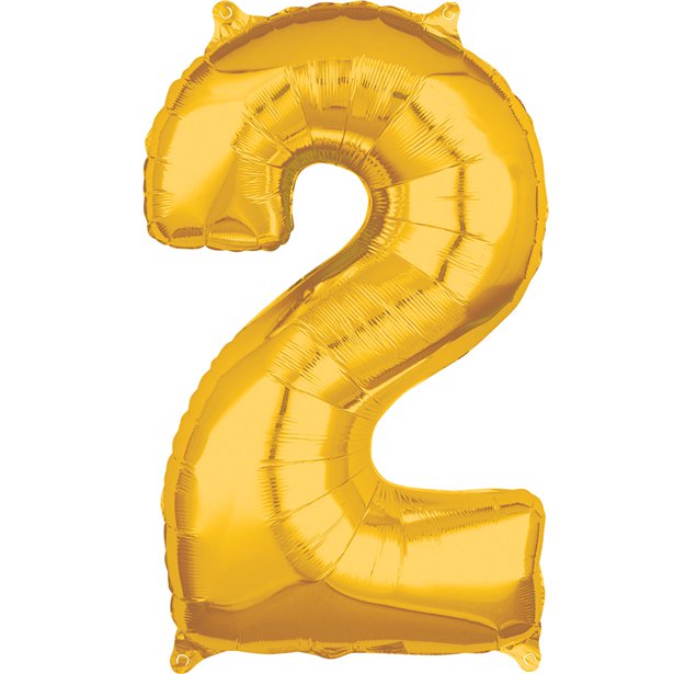 Gold Number 2 Balloon - 26" Foil