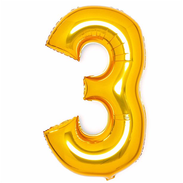 Gold Foil Number Balloons - 34"