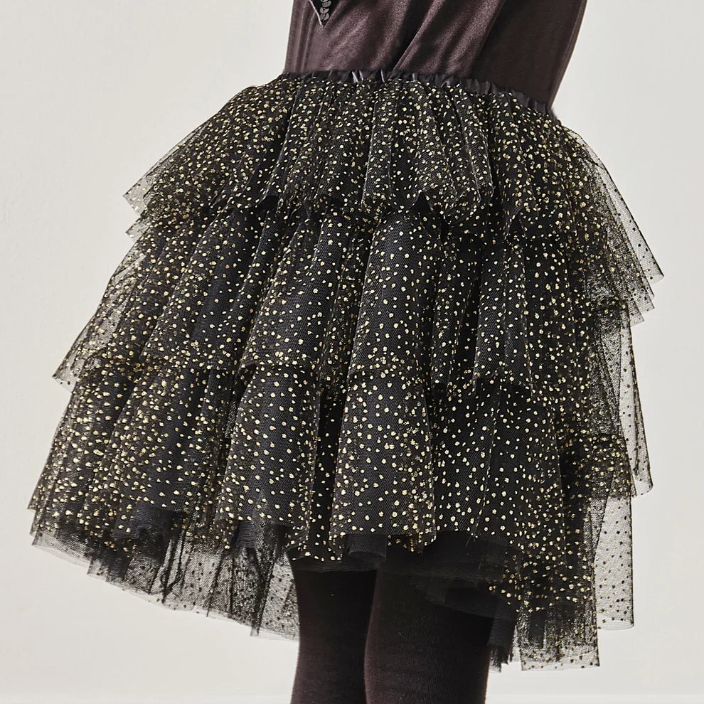 Sparkle Black & Gold Tiered Tutu 3-5 Years