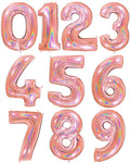 Glitter Rose Gold Foil Number Balloons - 40"
