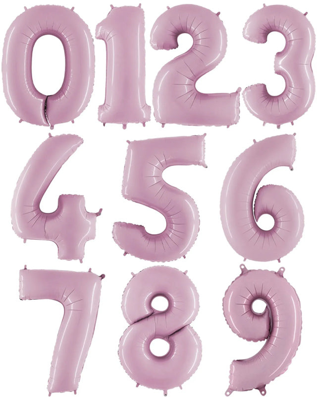 Pastel Pink Foil Number Balloons - 40"
