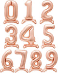 Rose Gold Standing Number Balloons - 30" Air Fill