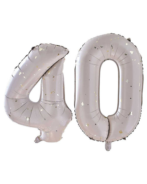 40 Gold Speckle Number Balloons - 26" Foil