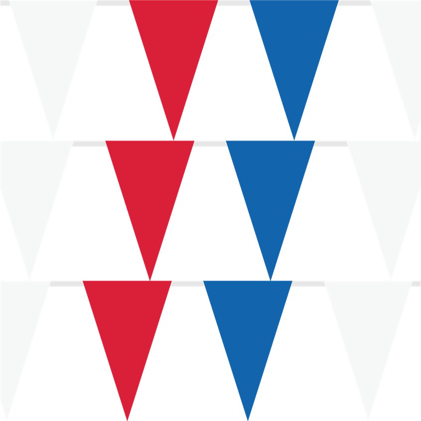 Red, White & Bue Plastic Bunting - 10m