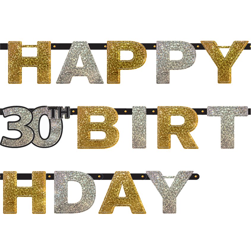 Sparkling Celebration 30th Birthday Letter Banner - 2m