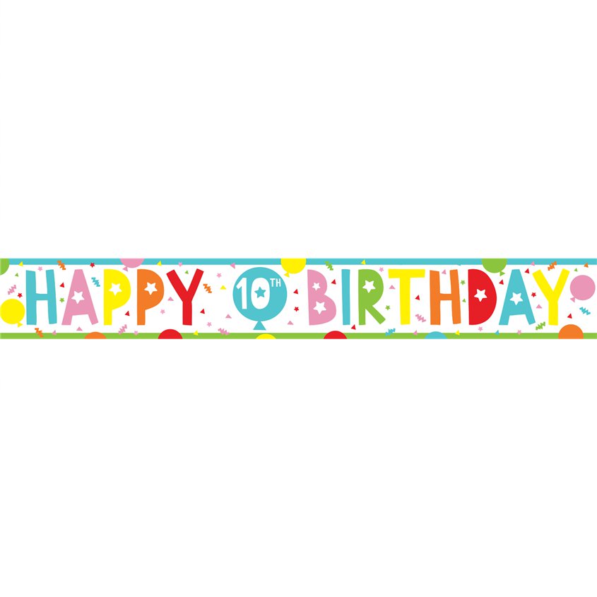 10th Birthday Paper Banners - 1m (3pk)