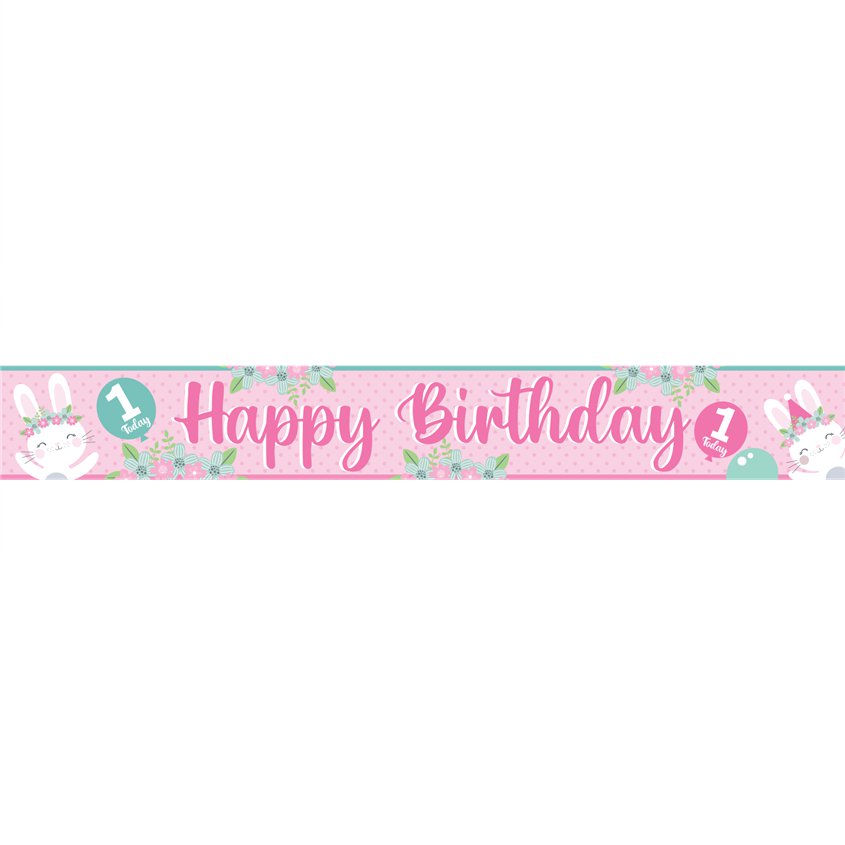 Birthday Bunny Paper Banners - 1m (3pk)